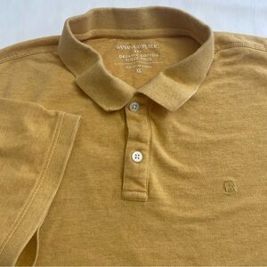 Banana Republic Organic Cotton Pique Polo Short Sleeve Mustard Yellow Men’s XL